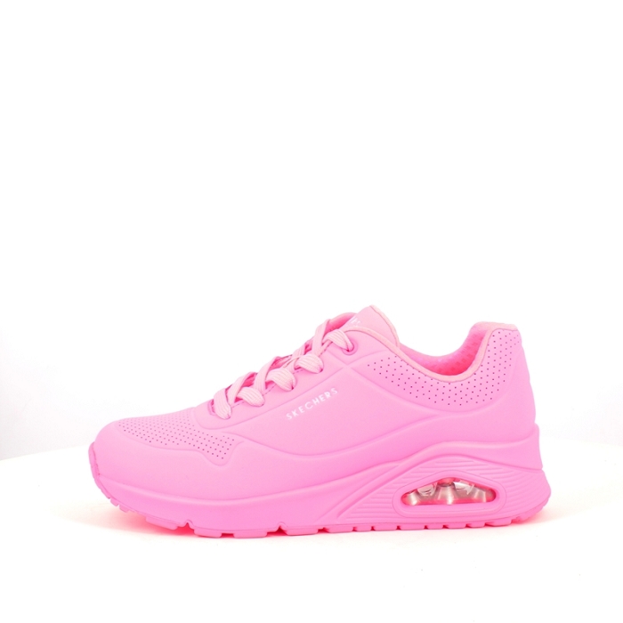 Skechers basket 73690 synthetique rose lacet