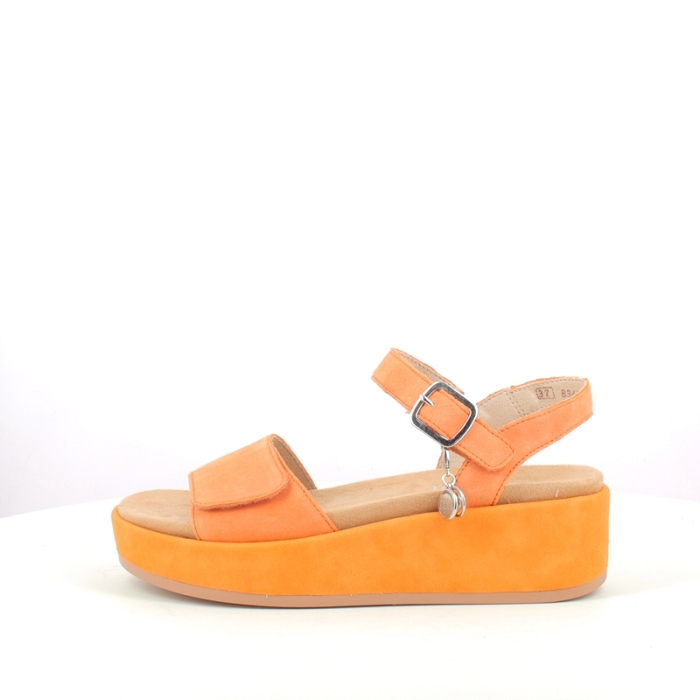 Remonte sandale d1n50 cuir velours orange scratch
