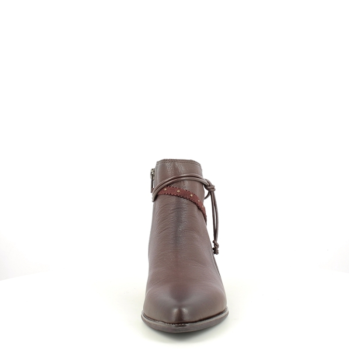 Fugitive bottine banks cuir lisse marron zip5278902_2