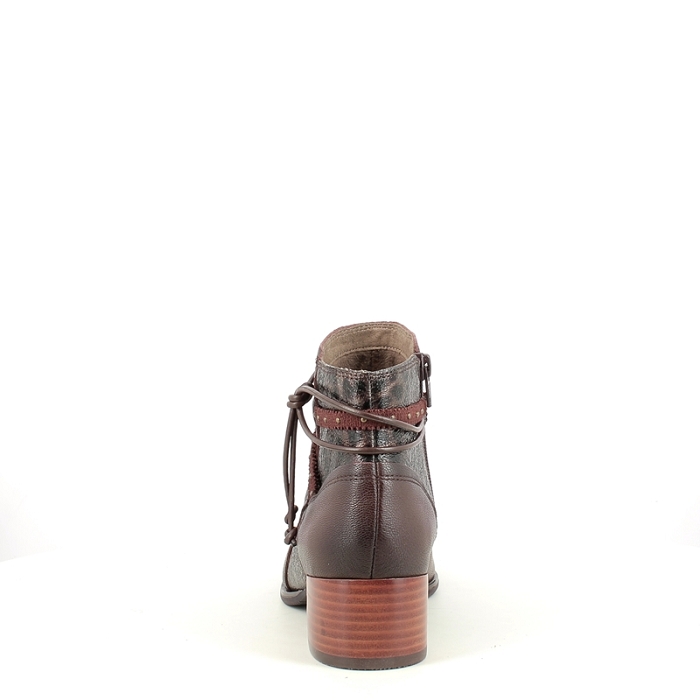 Fugitive bottine banks cuir lisse marron zip5278902_4