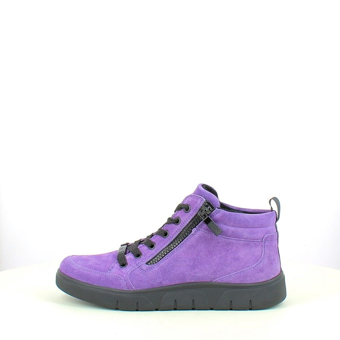 Ara basket 1224453 cuir velours violet lacet zip