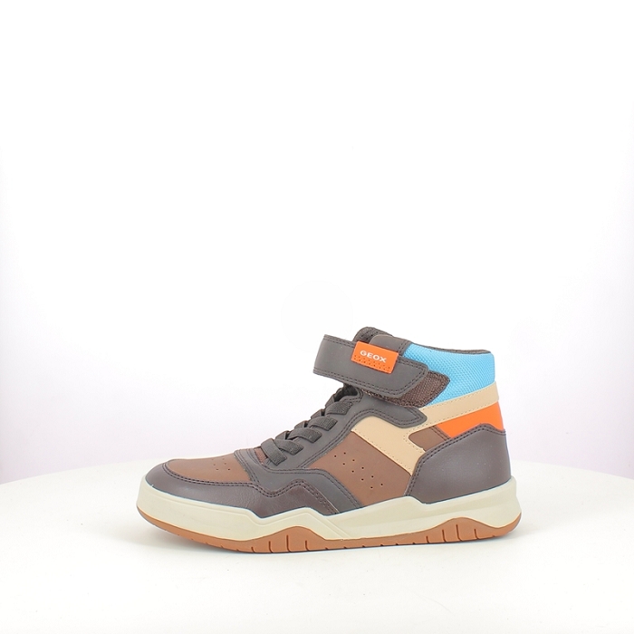 Geox garcon j367rf cuir lisse marron scratch