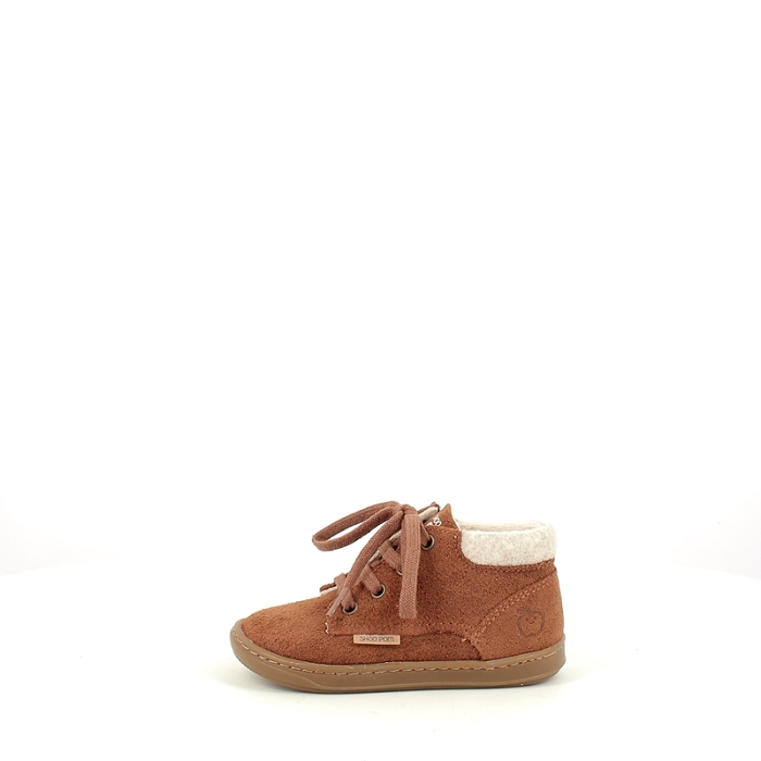 Shoo pom debout bouba zip desert cuir velours camel lacet zip