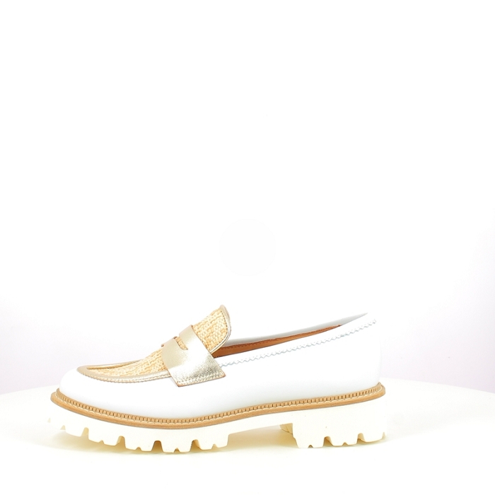Myma derbies mocassins 8302my cuir lisse blanc