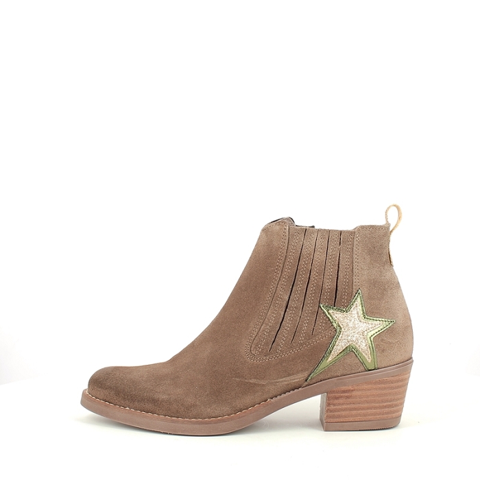 Mkd bottine ariana cuir velours marron zip