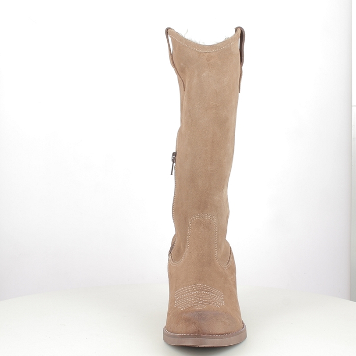 Mkd bottine apolon cuir velours beige zip5368501_2