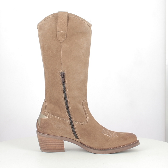 Mkd bottine apolon cuir velours beige zip5368501_3