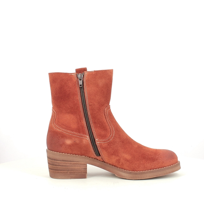 Mkd bottine lazaro cuir velours rouille zip5368601_3