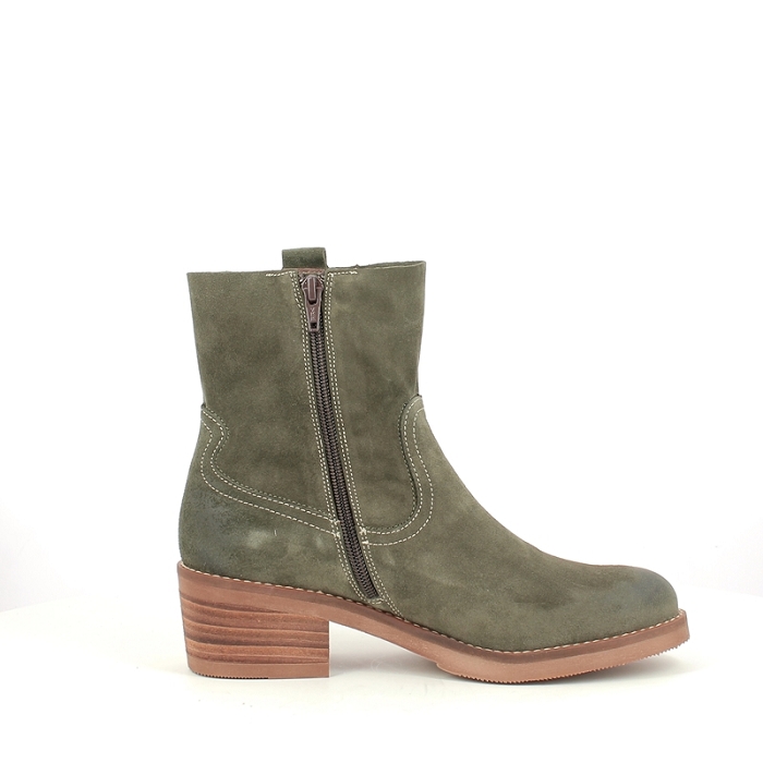 Mkd bottine lazaro cuir velours kaki zip5368602_3