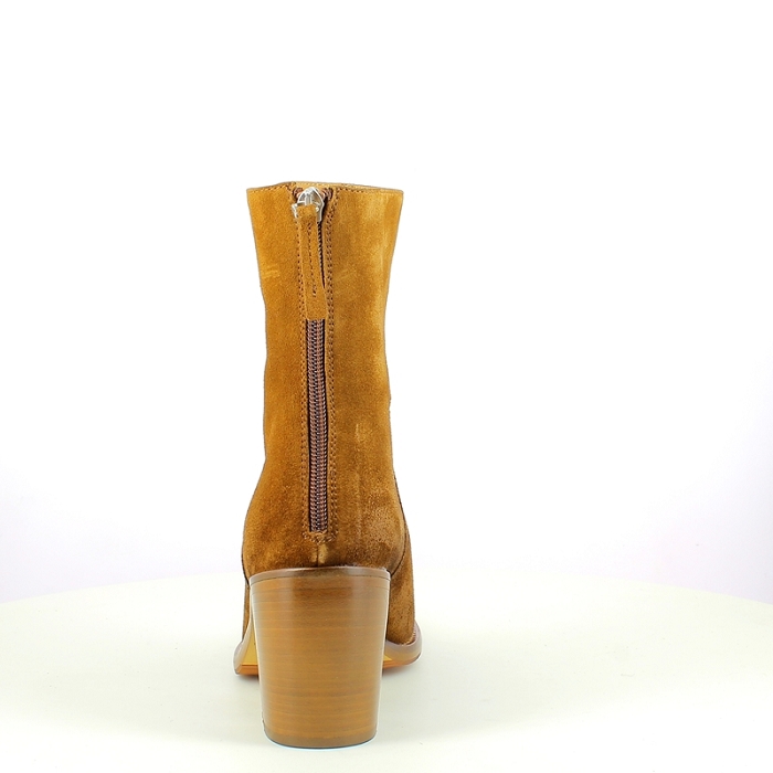 Triver bottine 706.03 cuir velours cognac zip5369501_4