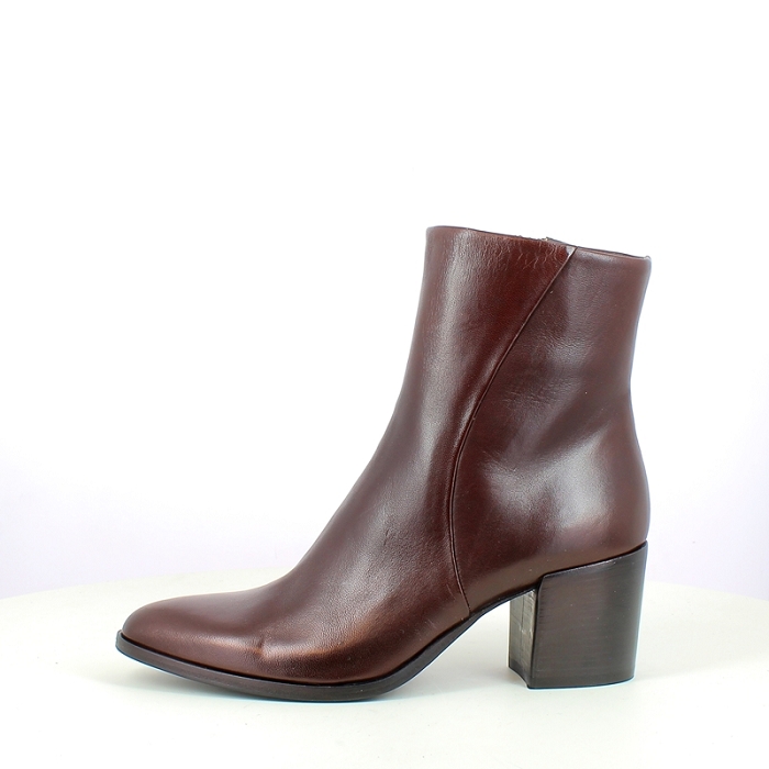 Triver bottine 595.08 cuir lisse bordeaux zip