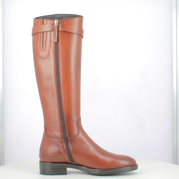 Triver botte 599.09 cuir lisse marron zip5369802_3