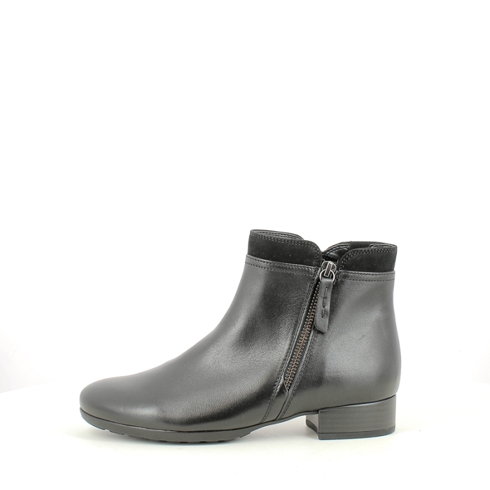 Gabor bottine 72718.57 cuir lisse noir zip