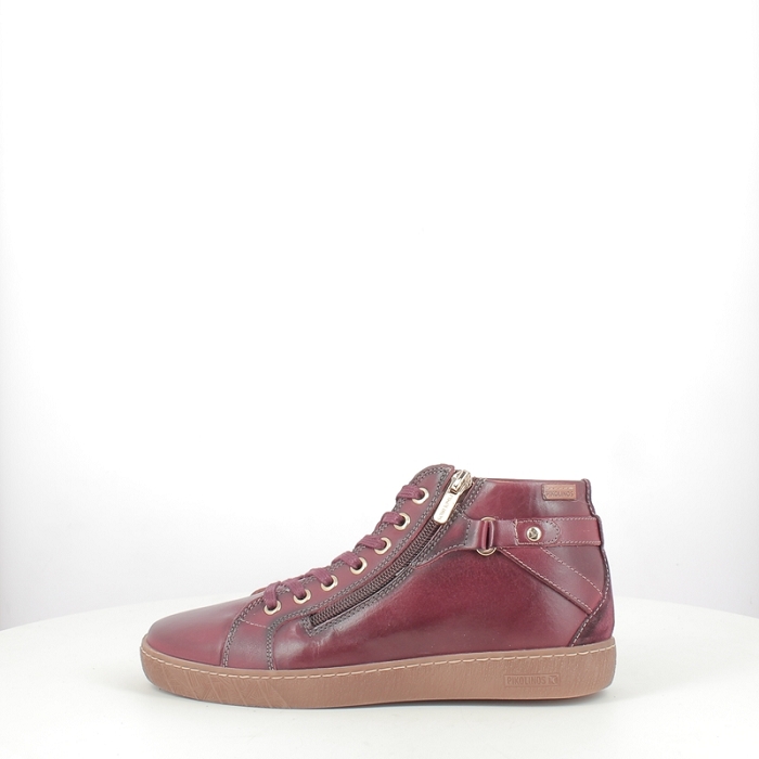 Pikolinos basket lanzarote cuir lisse bordeaux lacet zip