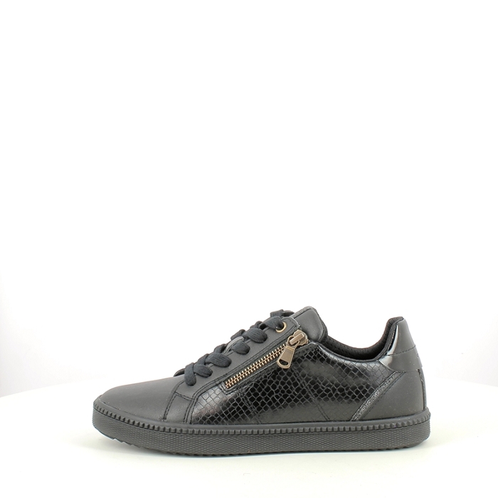 Geox basket d166hc cuir lisse noir lacet zip