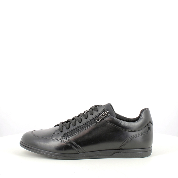 Geox basket u564ga cuir lisse noir lacet zip