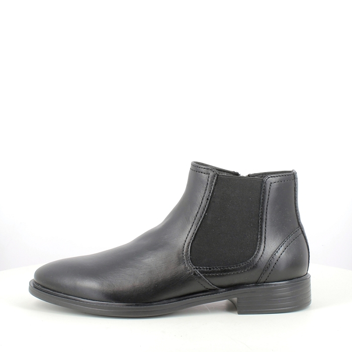 Geox bottine u044wa cuir lisse noir zip