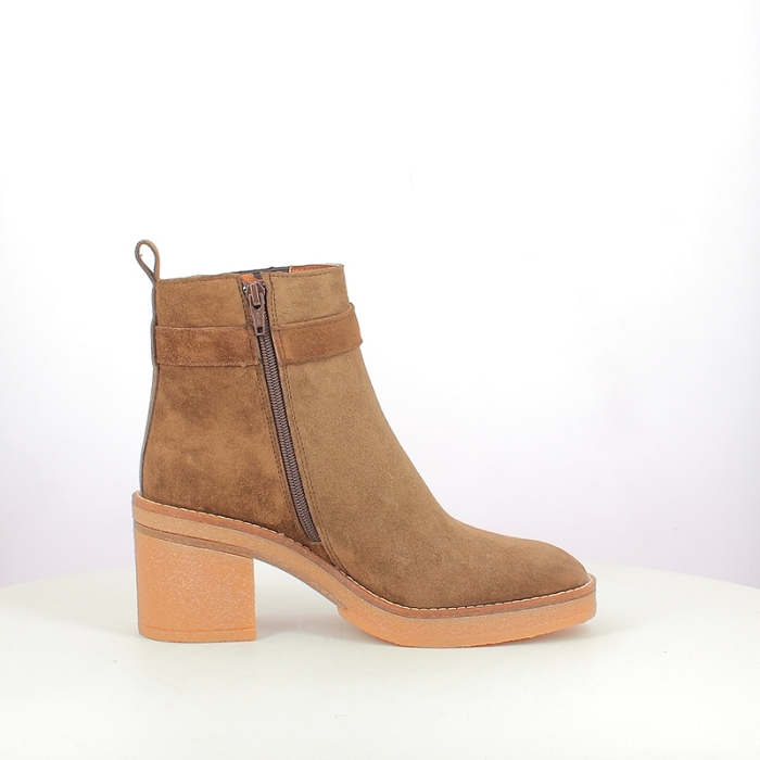 Alpe bottine 5465 cuir velours marron zip5372602_3