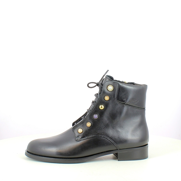 Karston bottine milano cuir lisse noir lacet zip