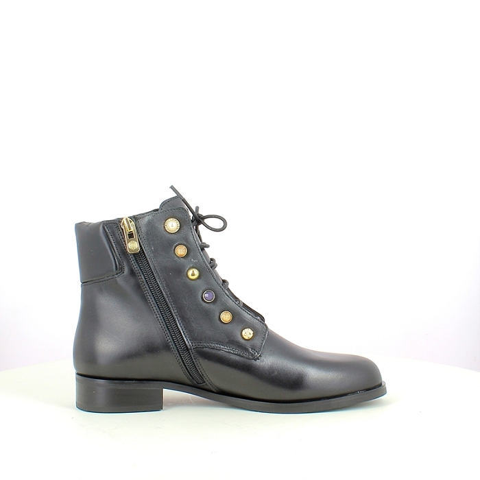 Karston bottine milano cuir lisse noir lacet zip5373701_3
