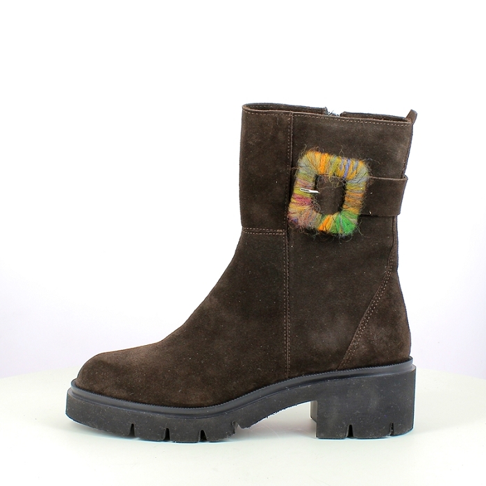 Softwaves bottine 9.29.01 cuir velours marron zip