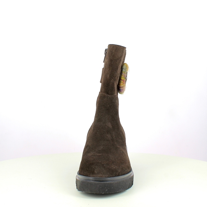 Softwaves bottine 9.29.01 cuir velours marron zip5374101_2