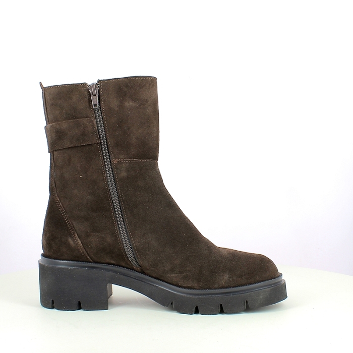 Softwaves bottine 9.29.01 cuir velours marron zip5374101_3