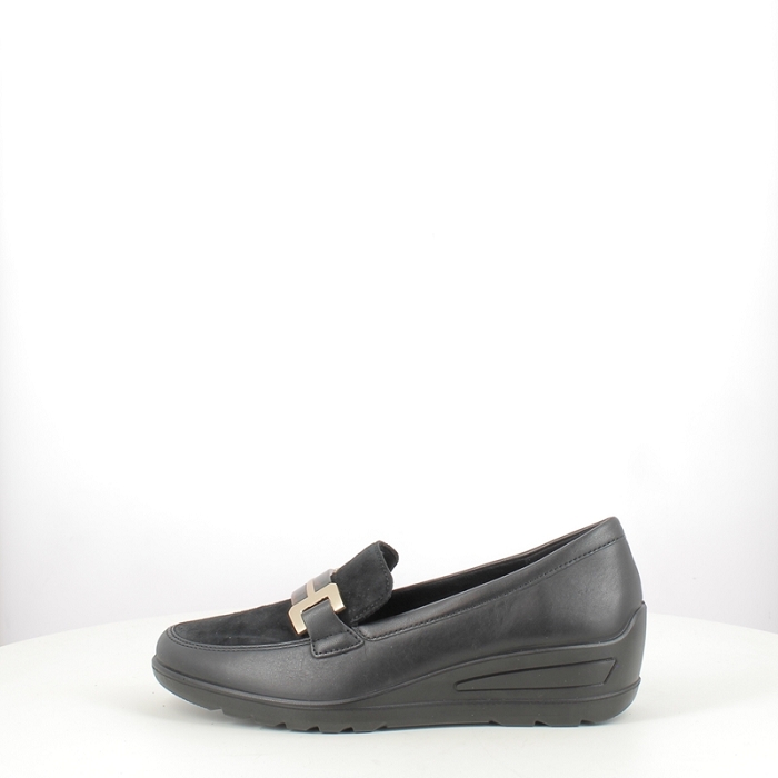 Ara derbies mocassins 1250609.01 cuir lisse noir