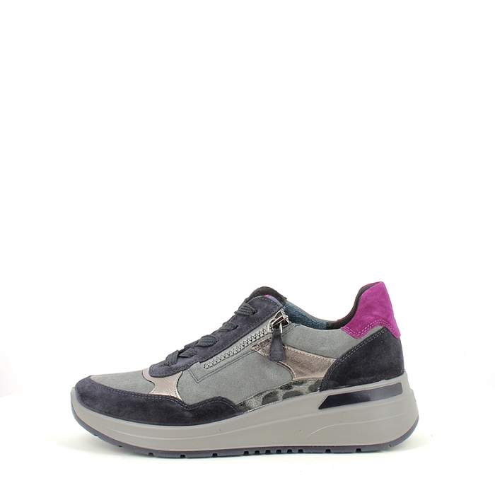 Ara basket 1257702.22 cuir velours gris lacet zip