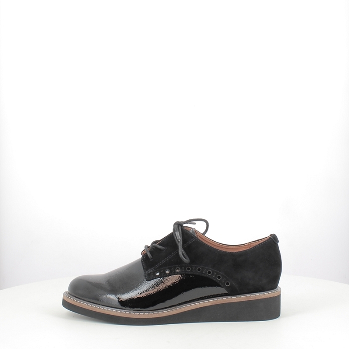 Fugitive derbies mocassins chamois vernis noir