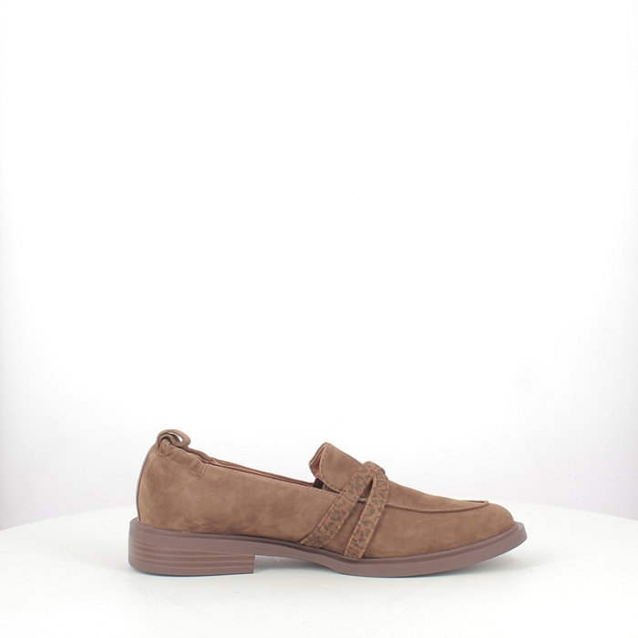 Fugitive derbies mocassins femine cuir velours marron5376101_3