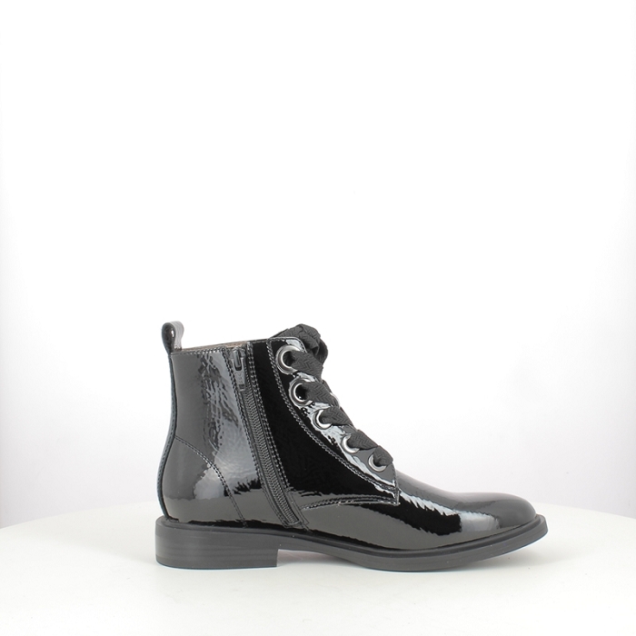 Fugitive bottine feutre vernis noir lacet zip5376301_3