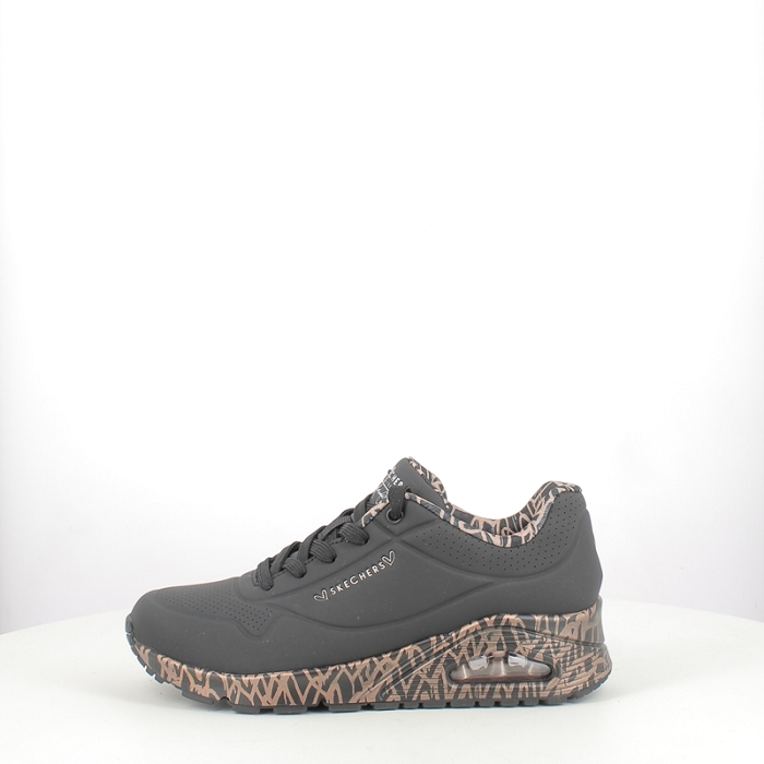 Skechers basket 155506 multi matiere noir lacet
