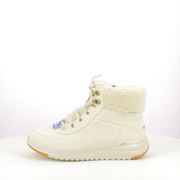 Skechers basket sn144756 multi matiere ecru lacet zip