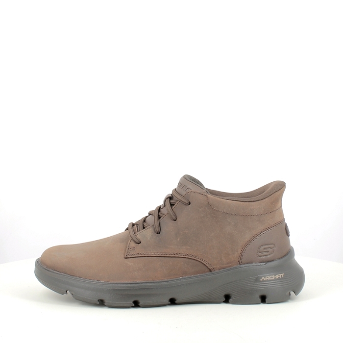 Skechers lacet sn205514 cuir lisse marron lacet