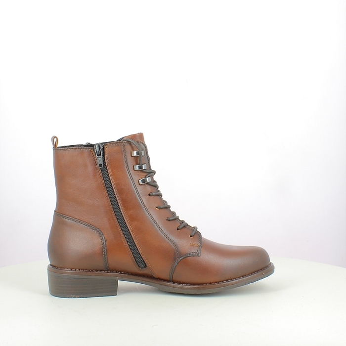Remonte bottine d0f82.22 cuir lisse cognac lacet zip5379801_3