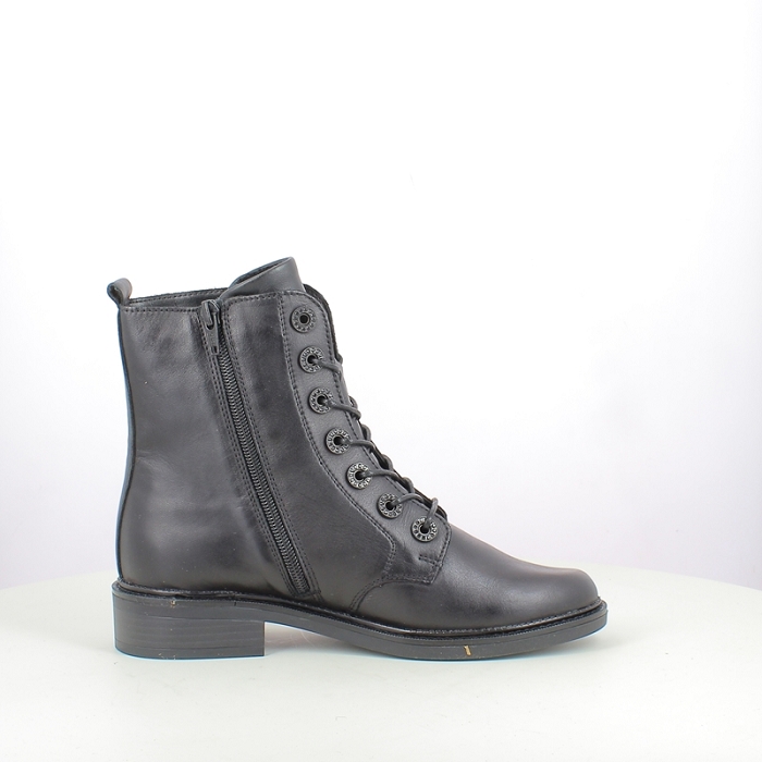 Remonte bottine d2w73.00 cuir lisse noir lacet zip5379901_3