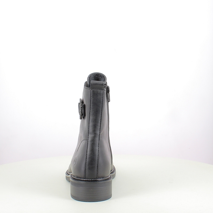 Remonte bottine d2w73.00 cuir lisse noir lacet zip5379901_4