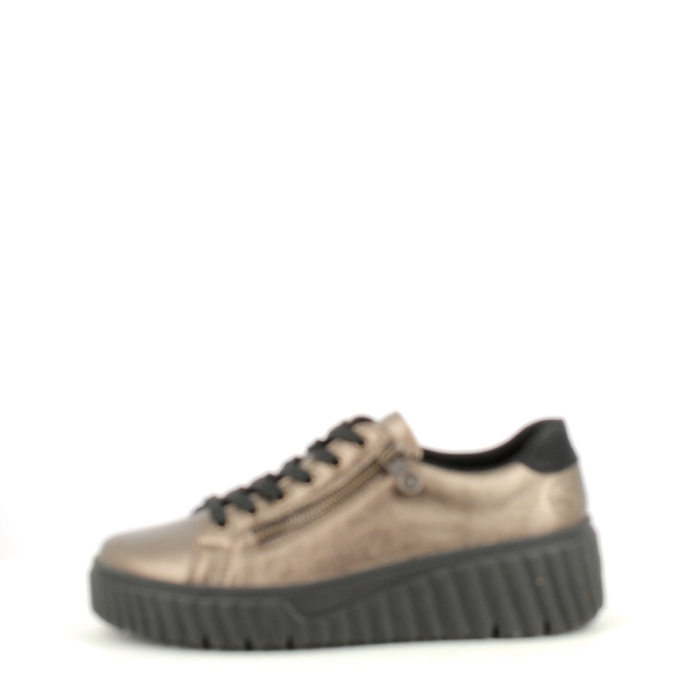 Rieker basket n2501.90 cuir lisse bronze lacet zip