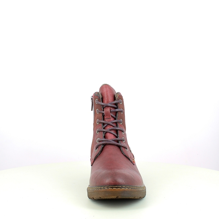 Rieker bottine 94712.35 cuir lisse bordeaux lacet zip5381501_2