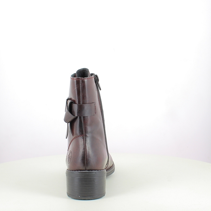 Rieker bottine 75431.35 cuir lisse bordeaux lacet zip5381801_4