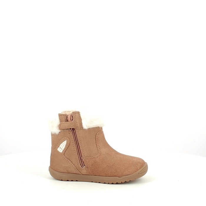 Geox premier pas b564pa cuir velours camel zip5387601_3