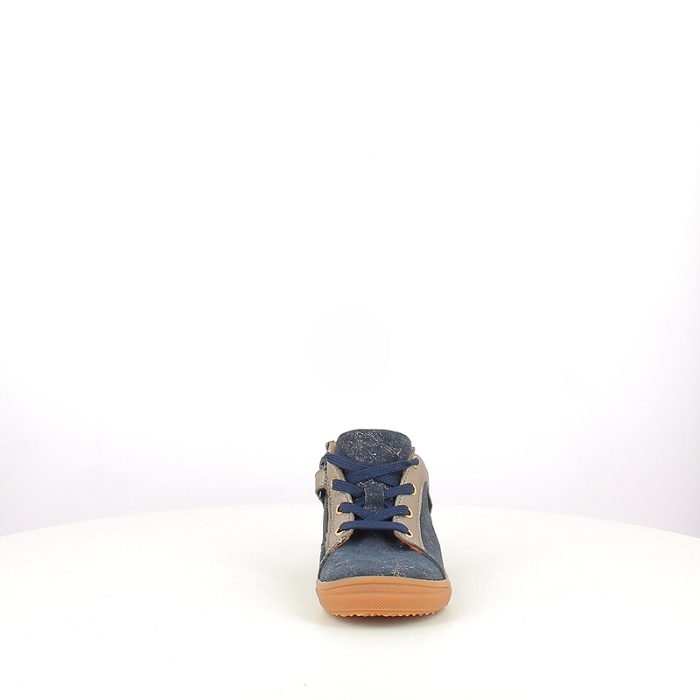 Bellamy premier pas bijou cuir velours marine lacet zip5389301_2