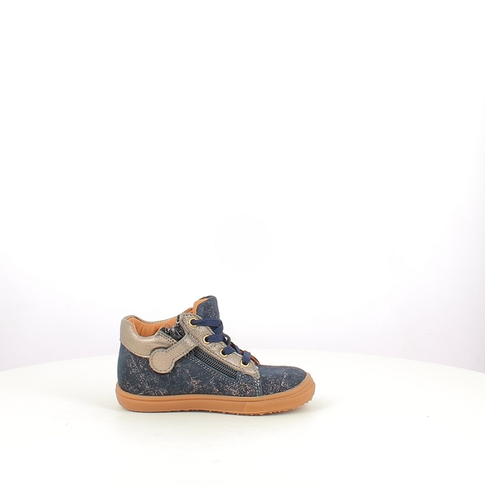Bellamy premier pas bijou cuir velours marine lacet zip5389301_3