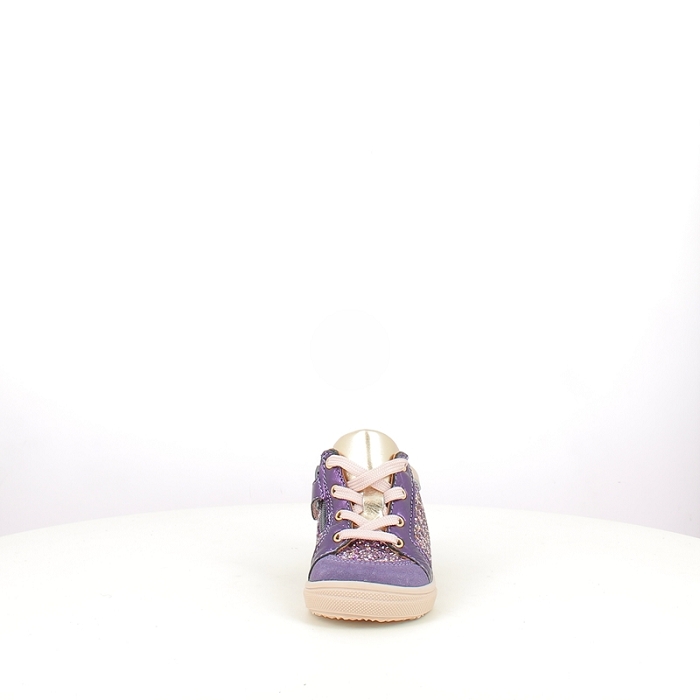 Bellamy premier pas noel cuir velours violet lacet zip5389401_2