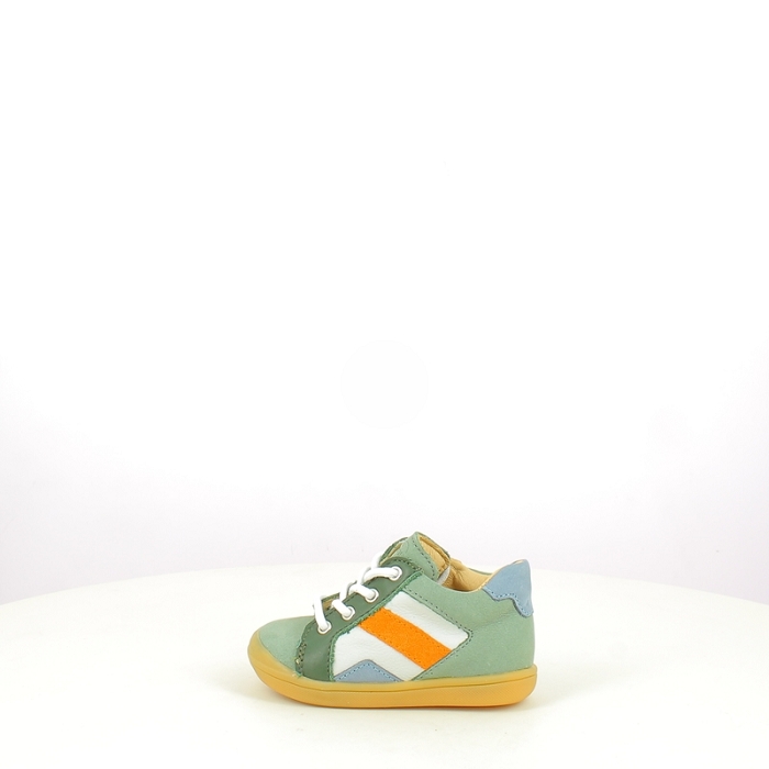 Bellamy debout gabin cuir lisse vert lacet zip