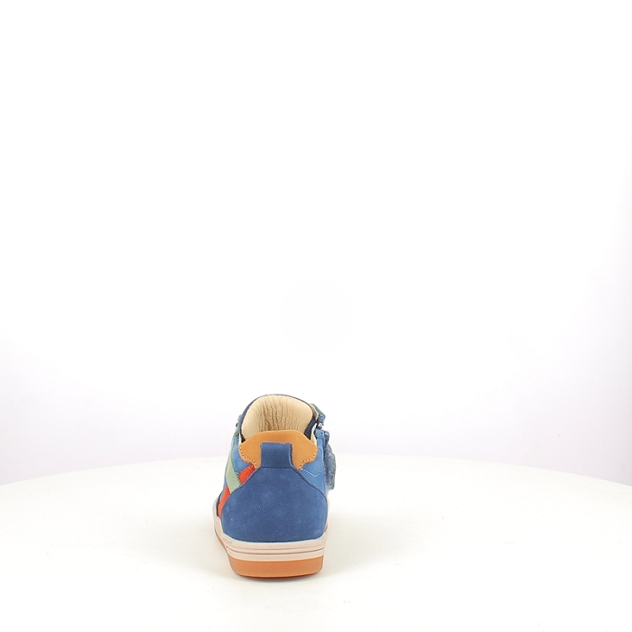 Bellamy premier pas sacha cuir lisse bleu lacet zip5389701_4