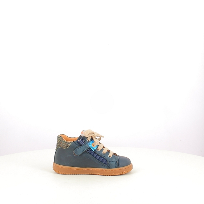 Babybotte romagnoli debout 7012b002 cuir lisse bleu lacet zip5389801_3