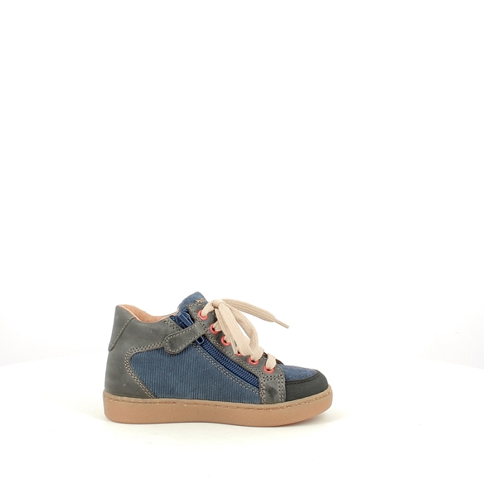 Babybotte romagnoli premier pas 7091b086 cuir velours gris lacet zip5390001_3