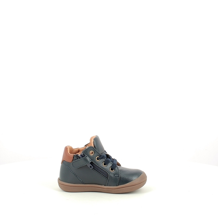 Gbb debout essentiel cuir lisse marine lacet zip5391001_3